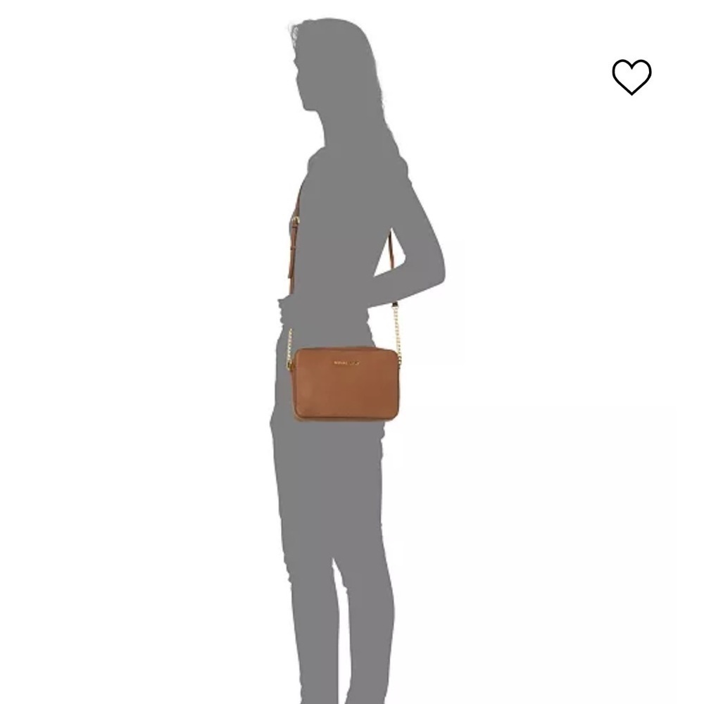 Michael Kors Jet Set Large Saffiano Leather Crossbody Bag in Luggage NWT - Picture 5 of 9